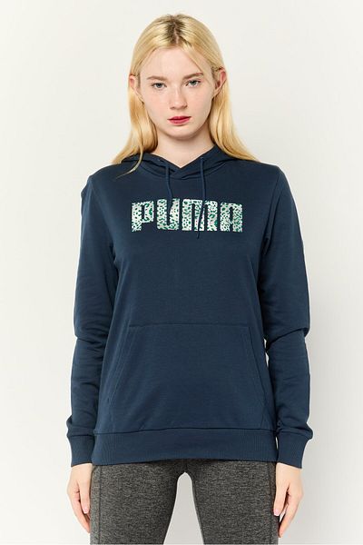 Puma Women Regular Fit Long Sleeves Outdoor Hoodie, Evening Blue