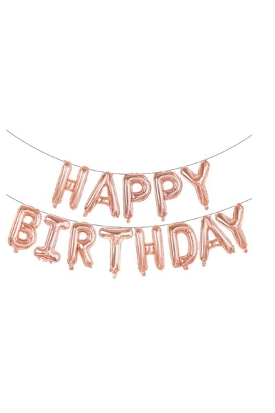 Teo Set baloane folie , Happy Birthday, 40 cm, rose gold