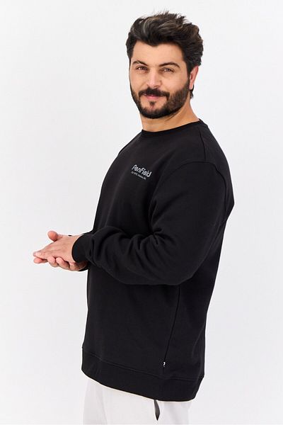 Penfield Men Crew Neck Brand Logo Long Sleeves Sweatshirt, Black