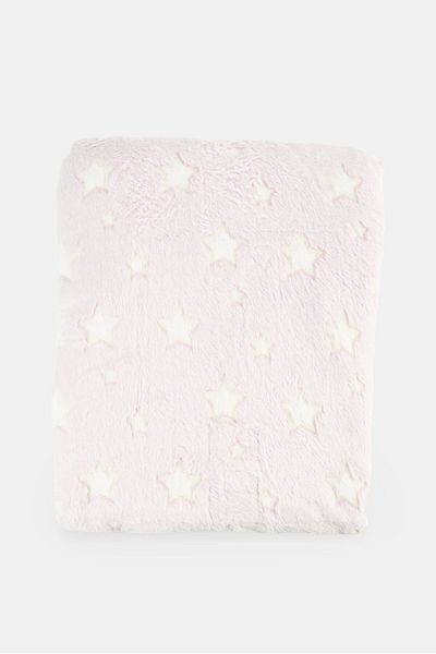 Preschool Fun Glow In The Dark Blanket 130 X 160 Cm, Pink