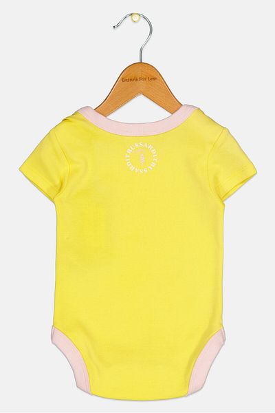 Trussardi Toddlers Girl Graphic Print Sleeveless Bodysuit, Yellow