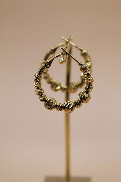 Luvix Design Gold Color Dorica Detailed Hoop Steel Earrings
