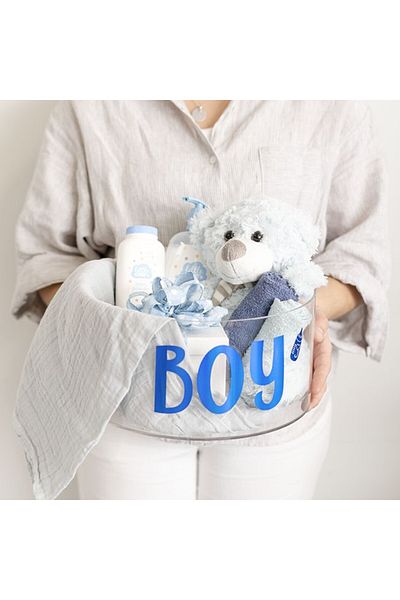 Flippy Sticker Autocolant, , Tematica Gender Reveal, Model Scris It's A Boy, 19.5x27.5 Cm, Albastru