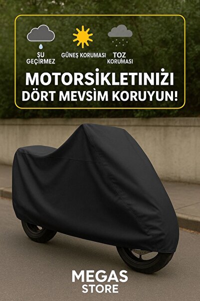 Genel Markalar Motorsiklet Çadırı Motosiklet Brandası %100 Su Geçirmez Kalın Kumaş Alt Lastikli