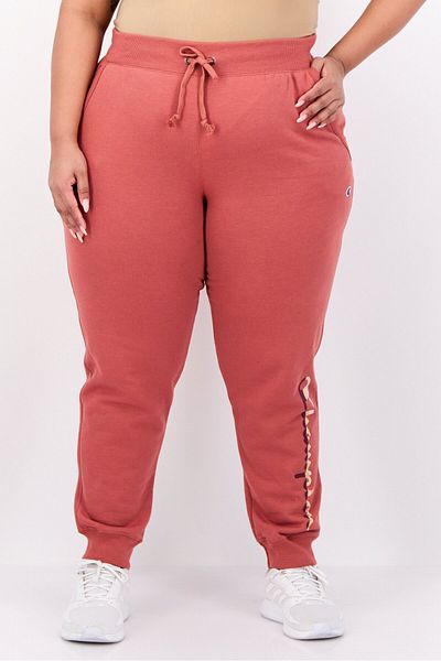Champion Women Plus Size Brand Logo Outdoor Sweatpants, Rust