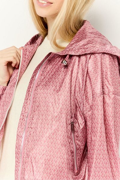 Michael Kors Women Brand Logo Hooded Jackets, Dusty Rose