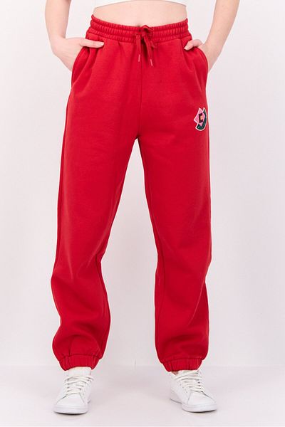 Esprit Women Regular Fit Embroidered Sweatpants, Red