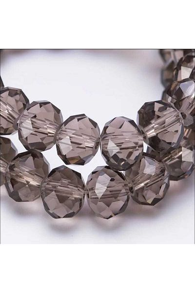 yiğit aksesuar 8 mm 5 Strand Gray Crystal Bead Rosary Bead