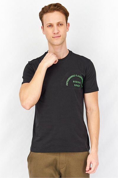 Lamborghini Men Crew Neck Short Sleeves Embossed Graphic T-Shirt, Black