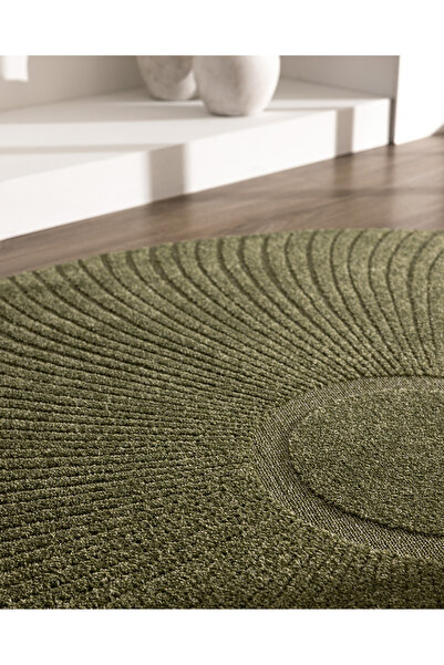 Madame Coco Gaston Daire Halı - Açık Yeşil - 160x160 cm