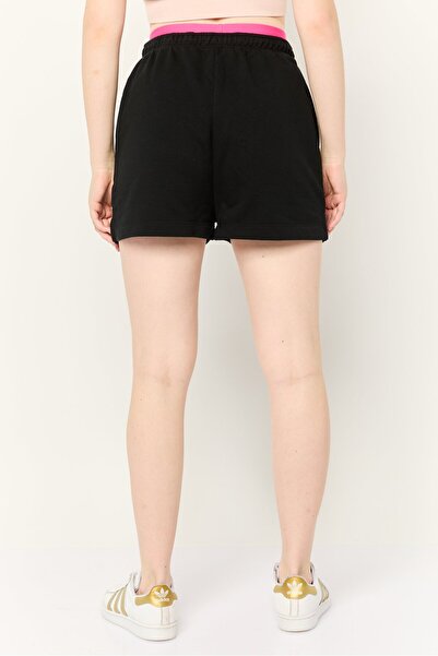 Esprit Women Brand Logo Drawstring Basic Shorts, Black