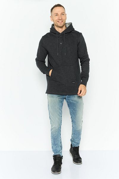 Silver Jeans Co. Men Heather Long Sleeves Hoodie, Charcoal Grey