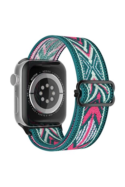 Alstrap Apple watch 4-5-6-7-8-9-10 Se Ultra Uyumlu 44-45-46-49mm Kumaş Elasti...