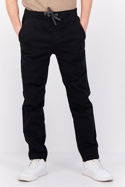 Penfield Men Regular Fit Solid Drawstring Chino Pants, Black
