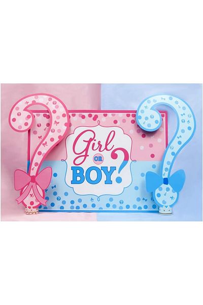 Flippy Banner Pentru Petrecere, , Model Girl Or Boy, Tematica Gender Reveal 150 X 100 Cm Albastru Roz
