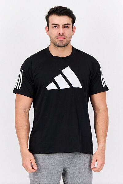adidas Men Sportswear Fit Short Sleeves Training T-shirt, Black/white