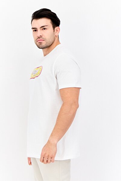 WRANGLER Men Crew Neck Short Sleeve Brand Logo T-Shirts, White