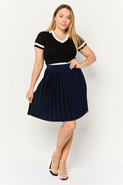 Esprit Women Pleated Mini Skirt, Navy