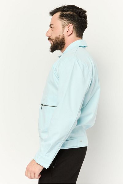 adidas Men Sportswear Fit Brand Logo Outdoor Jackets, Sky Blue