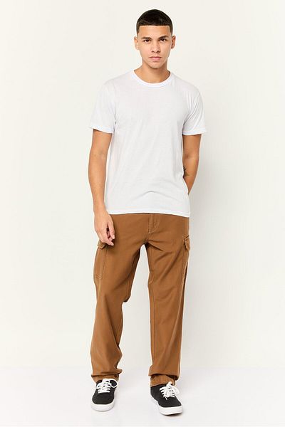 Esprit Men Straight Fit Solid Cargo Pants, Brown