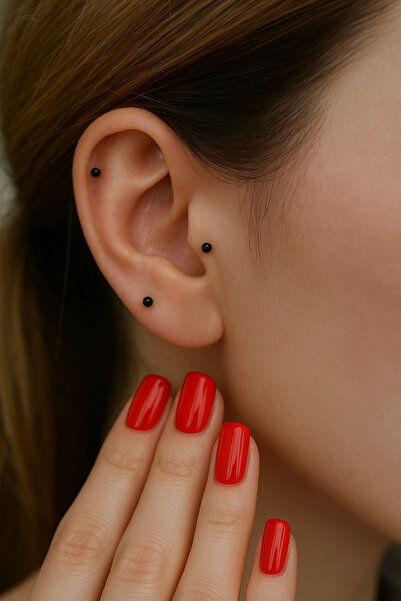 Mu Minamu 2 mm Küçük Toplu Paslanmaz Çelik Piercing Tragus Helix Lob