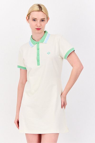 Esprit Women Spread Collar Short Sleeve Shirt Dress, Off White