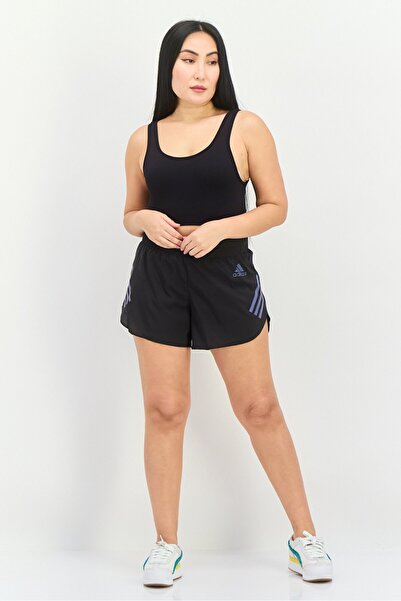 adidas شورت رياضي نسائي للجري بمقاس 4 بوصات، أسود