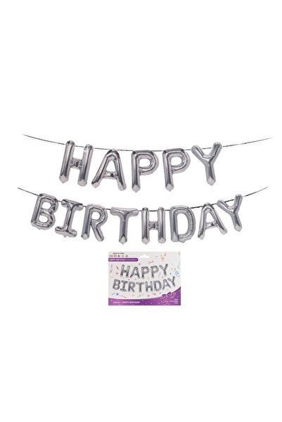 Flippy Foil Balloon Set, Happy Birthday, 40 cm, Silver