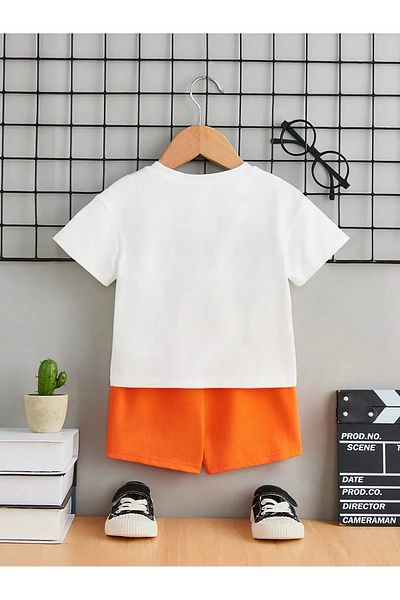 Baxia Girl'S/Boy's Crew Neck Short Sleeve Shorts Tshirt Suit Children's Tshirt Pack of 2 (New Season)