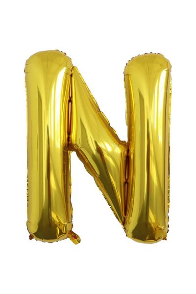 OEM Metallic Foil Balloon Letter N 80 cm inflated with Helium or Airidal included