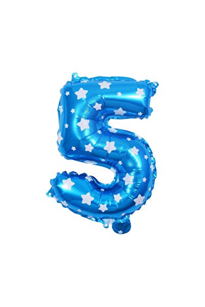 SOHO SOHO Metallic Foil Balloon, Number Figurine, Star Print, Anniversary Theme 80 cm, Indi Packaging