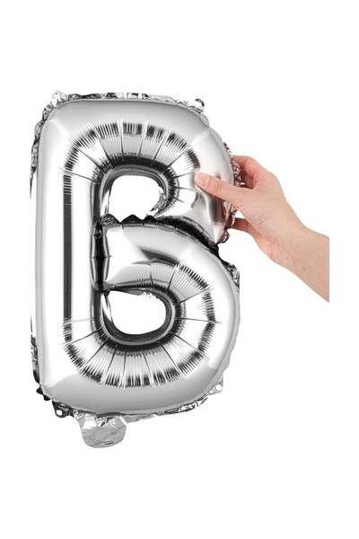 Flippy Metallic Foil Balloon Letter B, 40 cm, Inflate with Helium or Air, Individual Pack, Straw Inc