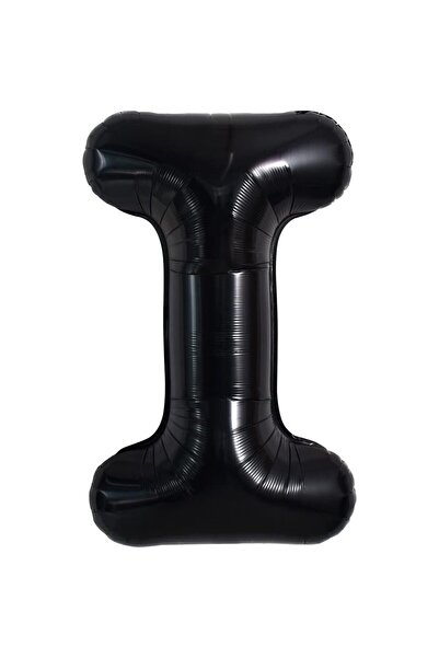Flippy Balon folie metalică Litera I, 40 cm, negru (heliu sau aer, pai inclus)