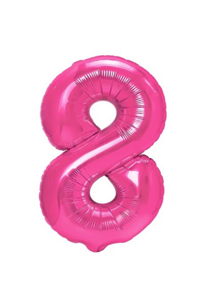 Flippy Balon folie metalică numărul 8, 40 cm, roz, pachet individual