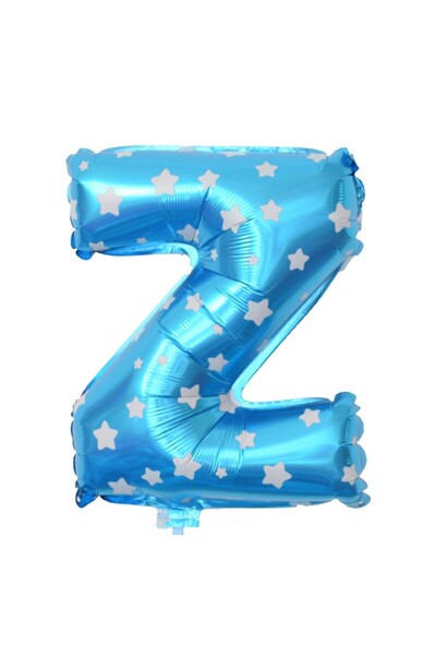 Flippy Balon Litera Z, Flippy, 40 cm, Cu Imprimeu Stelute, , Pai inclus, Alba...