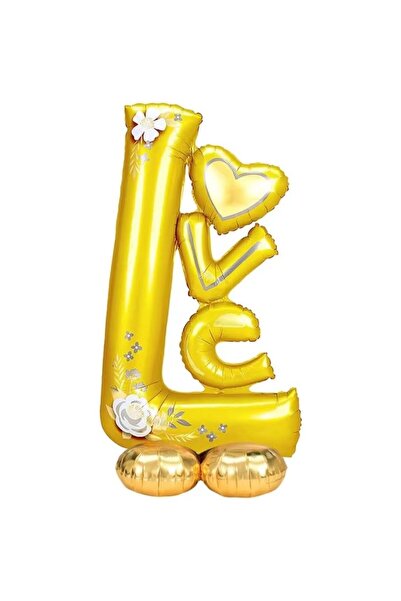 Teo Balon din Folie Metalizata, , Figurine, Model LOVE, Tematica Iubire, 110x...