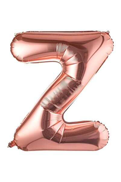 Flippy Balon folie metalică litera Z, 80 cm, auriu roz (se umflă cu heliu sau...