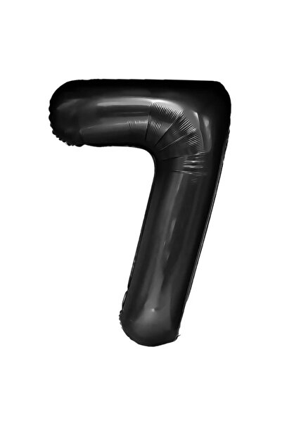 Flippy Balon folie metalică cu numere, 40 cm, negru (numărul 7)