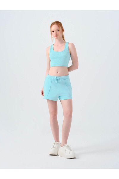 Loft Pantaloni scurți pentru femei, albastru deschis, cu croiala normală Lf2038692