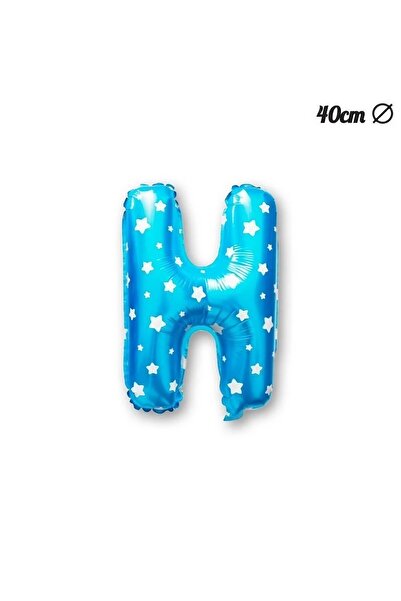Flippy Flippy Letter H Foil Balloon, 40 cm, Star Print, Blue