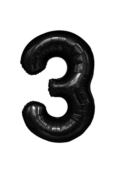 Flippy Balon folie - Figurină numărul 3, Temă ziua de naștere, 80 cm, Negru, ...