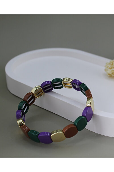 Luvix Design Oval Ceramic Coated Rubber Bracelet