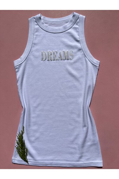 LEYNA BUTİK Modal Camisole Fabric Halter Collar, 2-Piece Powder and White T-Shirt Undershirt