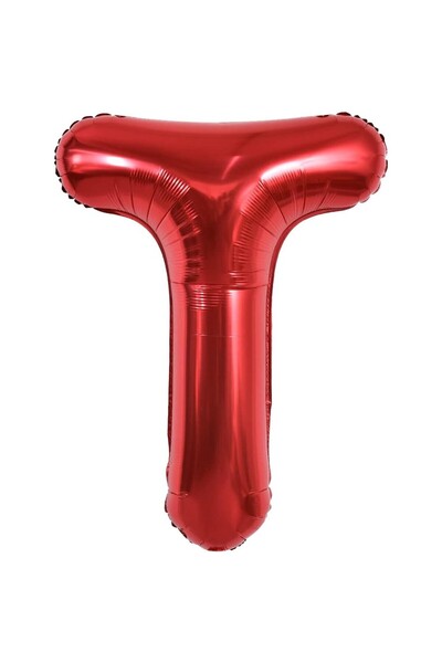 Flippy Balon Litera T, Flippy, 40 cm, , Pai inclus, Rosu