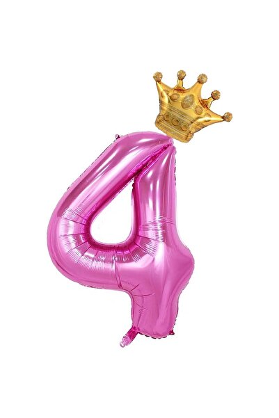 Flippy Balon Flippy, Cifra si Coroana, 100 cm, , Roz, Cifra 4