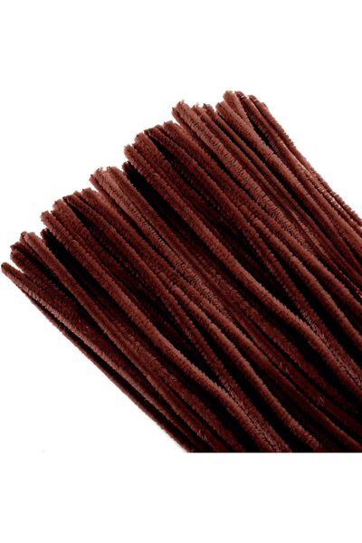 Dünya Magnet Kahverengi 50 Adet Şönil, Tüylü Tel, Eğitici Şönil Seti, 30 cm, ...