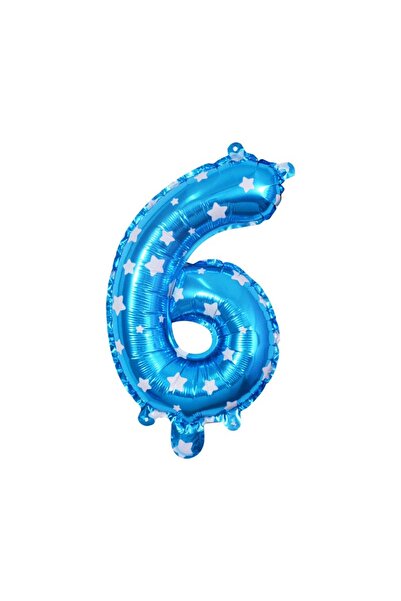 SOHO SOHO Metallic Foil Balloon, Number Figurine, Star Print, Anniversary Theme 80 cm, Indi Packaging