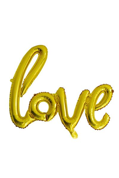 Flippy Balon, , Model Love Scris De Mana, 102x65 Cm, Tematica Ziua Îndrăgostiților, , Auriu