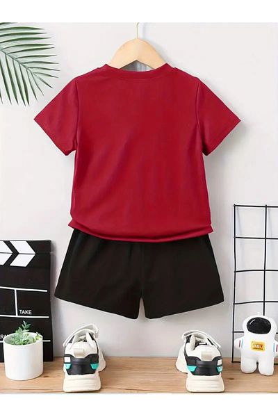 Baxia GIRLS/BOYS BICYCLE COLLAR SHORT SLEEVE SHORTS T-SHIRT SET KIDS TSHIRT (NEW SEASON)
