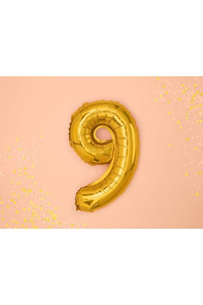 Flippy Balon folie metalizata Cifra 9, 100 cm, Auriu